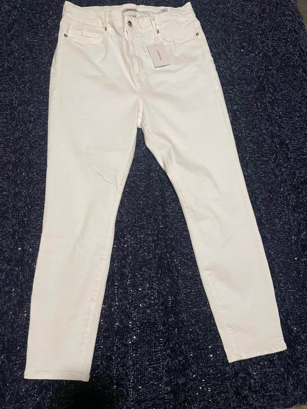 Good American ‘Good Legs Crop’ White Stretch Jeans, Size 16, NWT